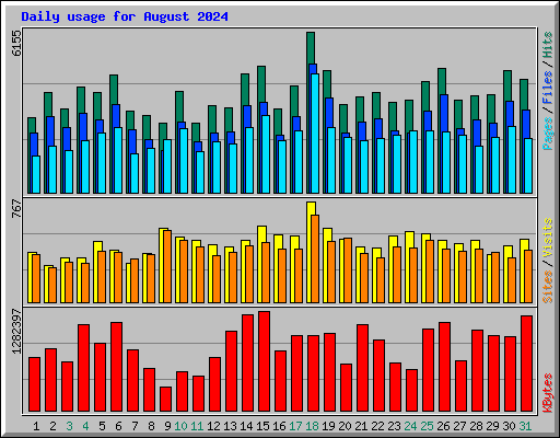 Daily usage for August 2024