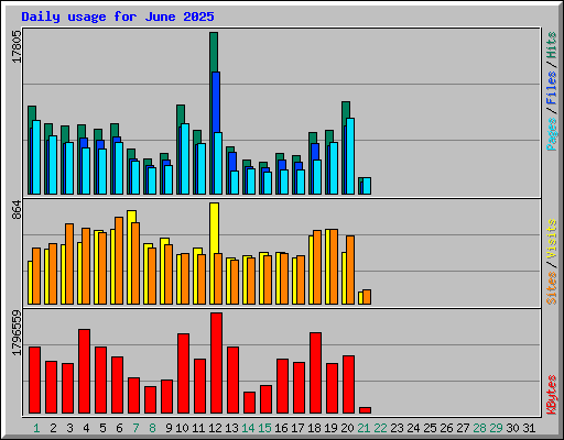 Daily usage for June 2025