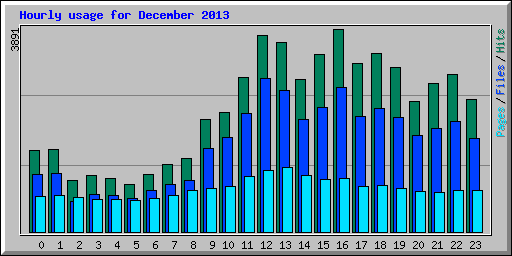 Hourly usage for December 2013