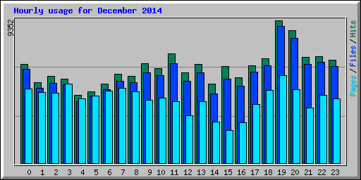 Hourly usage for December 2014