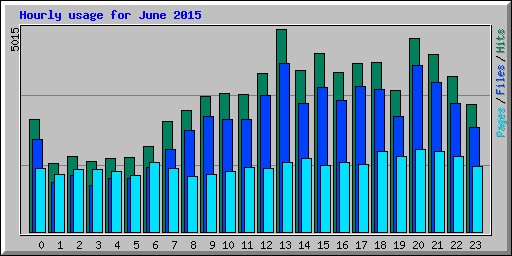 Hourly usage for June 2015