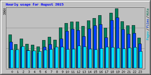 Hourly usage for August 2015