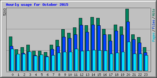 Hourly usage for October 2015