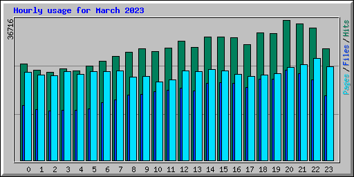 Hourly usage for March 2023